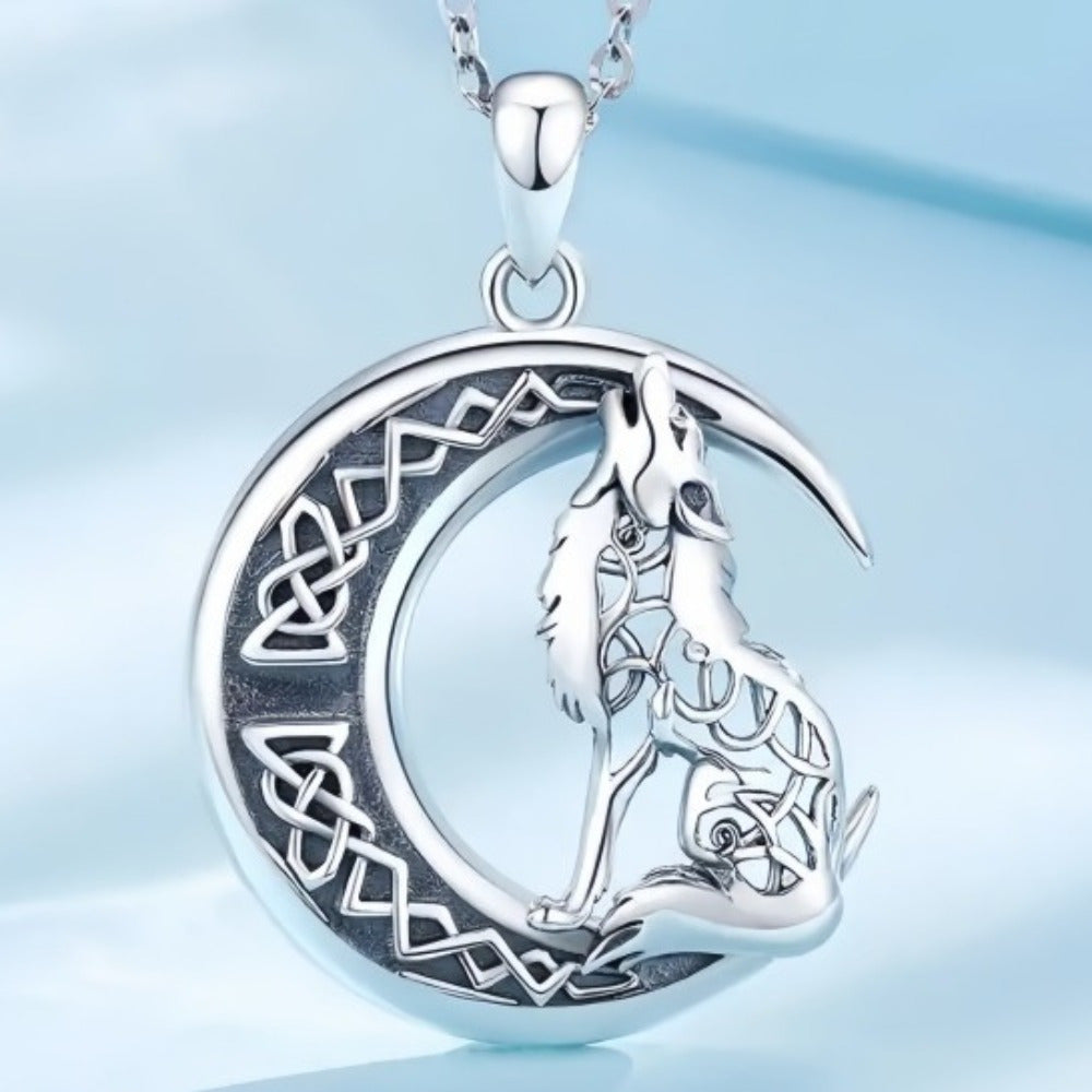 Wholesale Moon Wolf Necklace Pendant Handmade Light Luxury